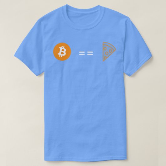 T-shirt Bitcoin aussi bien que Pizza (Design devant)
