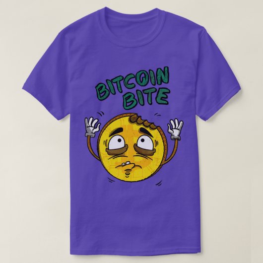 T-shirt Bitcoin Bite Cryptomonnaie Retro toin (Design devant)
