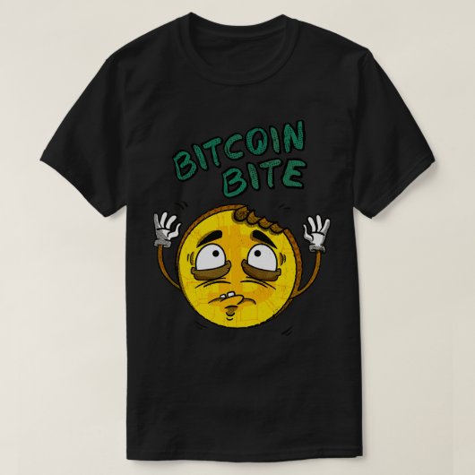 T-shirt Bitcoin Bite Cryptomonnaie Retro toin (Design devant)
