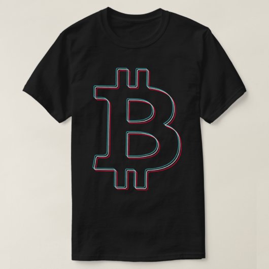 T-shirt Bitcoin bleu rose paillettes typographie moderne a (Design devant)