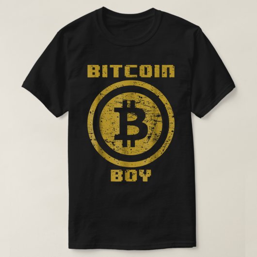 T-shirt Bitcoin Boy Crypto Grunge Design (Design devant)