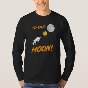 T-shirt Bitcoin Btc À L'Hôtel Moon Bull CryptoCurrency