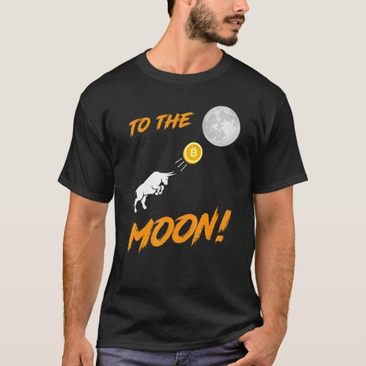 T-shirt Bitcoin Btc À L'Hôtel Moon Bull CryptoCurrency (Devant)