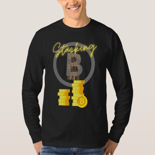 T-shirt Bitcoin Btc Stack Sats Cryptomonnaie Satoshi Cryp (Devant)