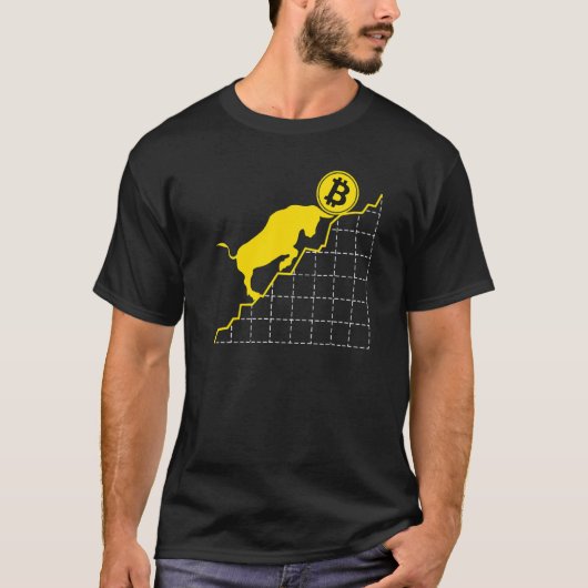T-shirt Bitcoin Bull Run CryptoCurrency Blockchain Hodl Mi (Devant)