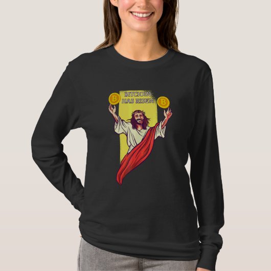 T-shirt Bitcoin Crypto a augmenté Jésus Cryptomonnaie (Devant)