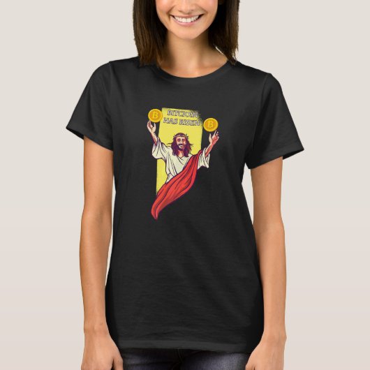 T-shirt Bitcoin Crypto a augmenté Jésus Cryptomonnaie (Devant)