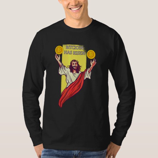 T-shirt Bitcoin Crypto a augmenté Jésus Cryptomonnaie (Devant)