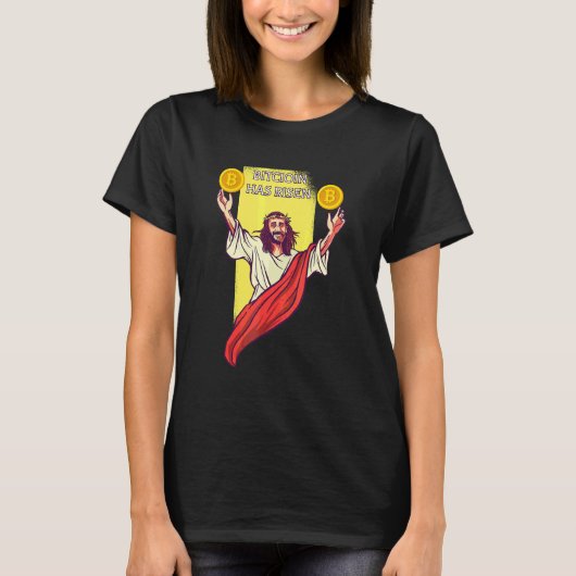 T-shirt Bitcoin Crypto a augmenté   Jésus de la Cryptomonn (Devant)