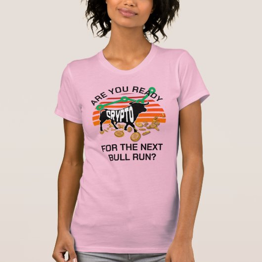 T-shirt Bitcoin CRYPTO BULLE COURANT rose (Devant)