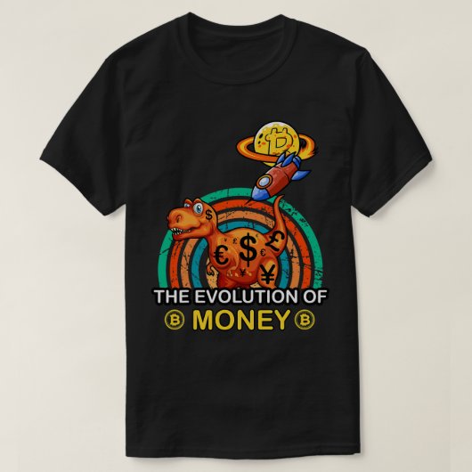 T-shirt Bitcoin Cryptomonnaie l'évolution de l'argent _1 (Design devant)