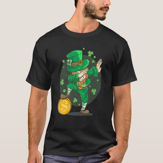 T-SHIRT BITCOIN DABBING LEPRECHAUN BITCOIN ST PATRICK'S DA (Devant)