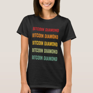 T-shirt Bitcoin Diamant Crypto Rainbow Text Design