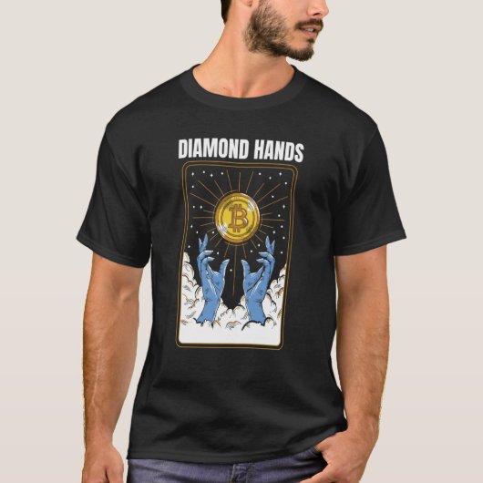 T-shirt Bitcoin diamant Mème main Crypto Hodl WSB (Devant)