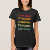 T-shirt Bitcoin Diamond Crypto Rainbow Text (Devant)