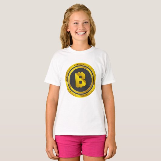 T-shirt Bitcoin doré (Devant entier)