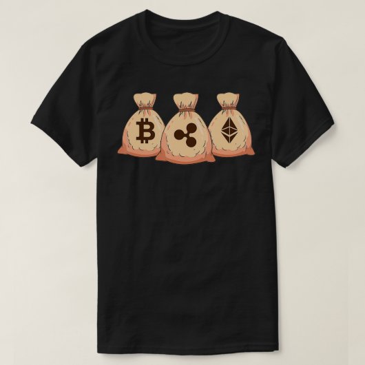 T-shirt Bitcoin Eth Ripple BTC Crypto Devise Blockchain (Design devant)