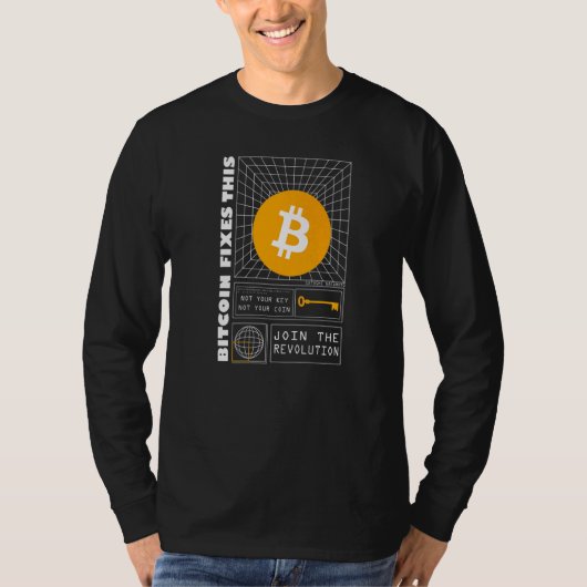 T-shirt Bitcoin fixe ce 80s 90s rétro Cyber Futuristic (Devant)