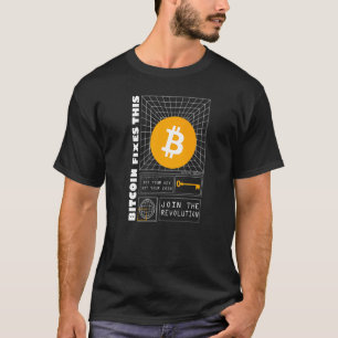 T-shirt Bitcoin fixe ce 80s 90s rétro Cyber Futuristic
