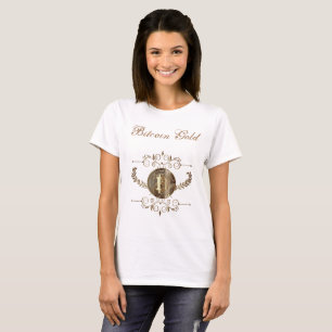 T-shirt Bitcoin Gold Coin argent Design