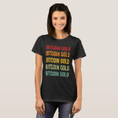 T-shirt Bitcoin Gold Crypto Rainbow Text Design (Devant entier)
