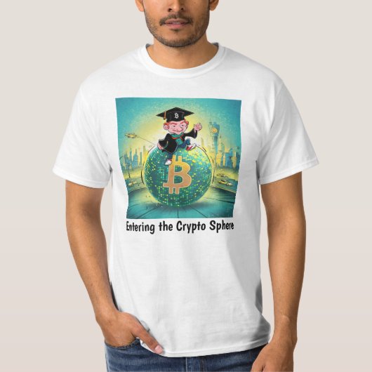 T-shirt Bitcoin Graduation Blanc (Devant)