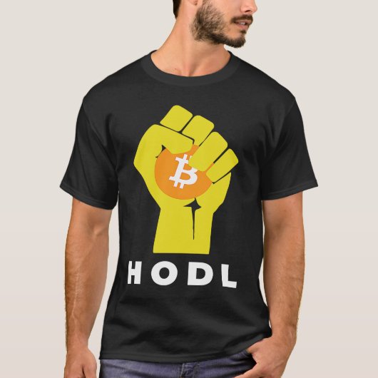 T-shirt Bitcoin Hodl Hand The Bitcoin Raised Fist Hodl (Devant)
