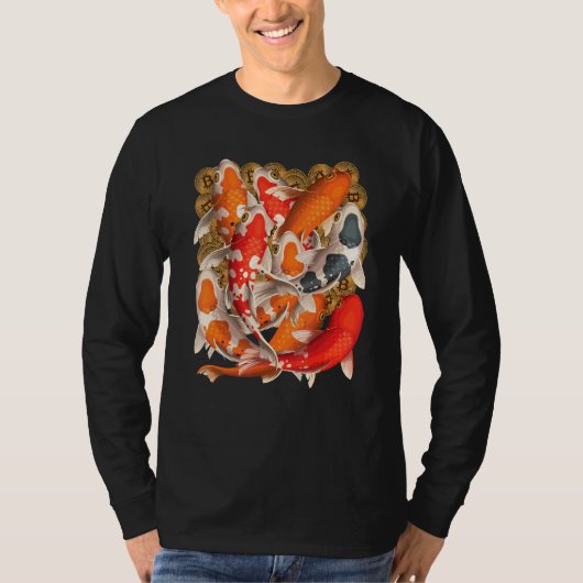 T-shirt Bitcoin Koi Fish Pond (Devant)