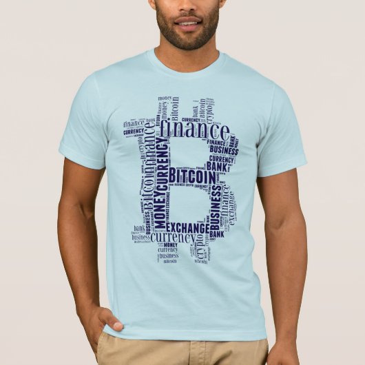 T-shirt Bitcoin logo wordart graphiques (Devant)