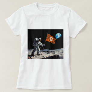 T-shirt "Bitcoin Lune" Peinture à l'Huile #1