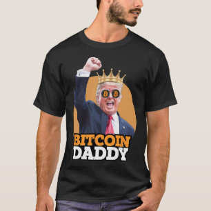 T-shirt Bitcoin mignon papa Trump Crypto King argent volut