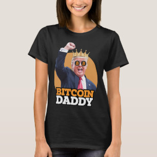 T-shirt Bitcoin mignon papa Trump Crypto King argent volut