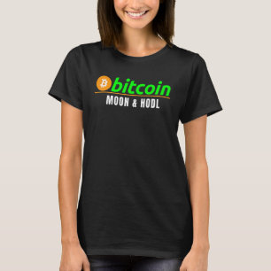 T-shirt Bitcoin Moon & Hodl Fun Bitcoin Blockchain Crypto