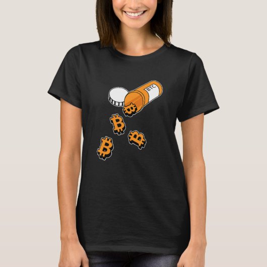 T-shirt Bitcoin Pilule Inspiré Btc Prescription Btc Bit Co (Devant)