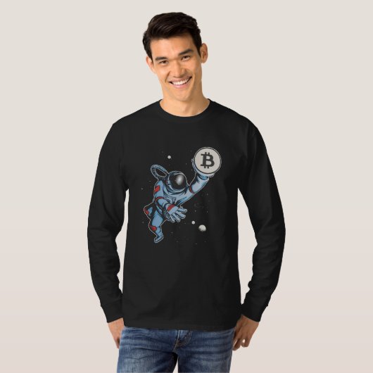 T-shirt Bitcoin to the moon Astronaut (Devant entier)