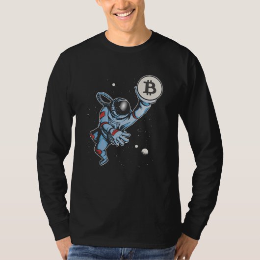 T-shirt Bitcoin to the moon Astronaut (Devant)