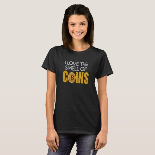 T-shirt Bitcoin Trader J'Aime L'Odeur Des Pièces Crypto Tr (Devant entier)