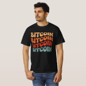 T-shirt Bitcoin Wavy Text Style Crypto Typographie Design (Devant entier)