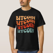 T-shirt Bitcoin Wavy Text Style Crypto Typographie Design (Devant)