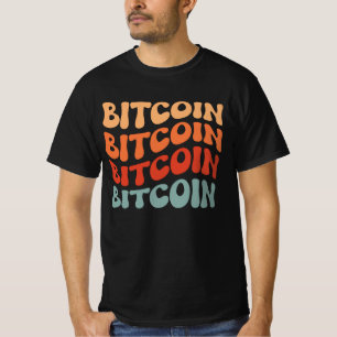 T-shirt Bitcoin Wavy Text Style Crypto Typographie Design