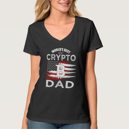 T-shirt Bitcoins Or pour Bitcoiner Crypto Papa Miner (Devant)
