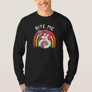 T-shirt Bite Me Ado Pâques Pour Hommes Unicorn Chocolat Bu