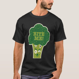 T-shirt Bite Me Broccoli Humour graphique Thé Sarcastique