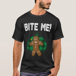 T-shirt Bite Me Chemise Funky Noël Gingerbread Homme Coût