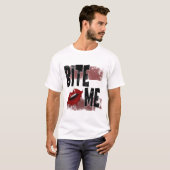 T-shirt Bite me - Citation Cool - Halloween - Bat (Devant entier)