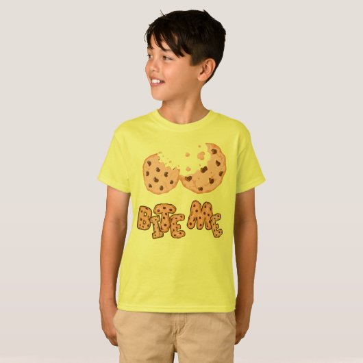 T-shirt Bite Me Cookie Funny Chocolate Chip Design (Devant entier)