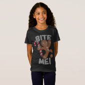 T-Shirt Bite Me Gingerbread Homme drôle Noël (Devant entier)