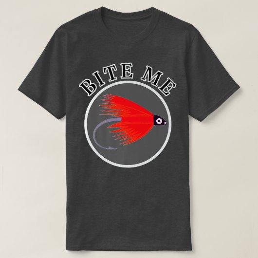 T-shirt Bite Me Pêche Fly Drôle (Design devant)