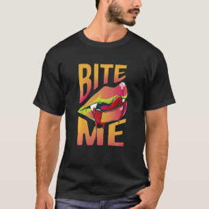 T-shirt Bite Me Vampire Fang Ghoul Immortelle Âme D'Hallow