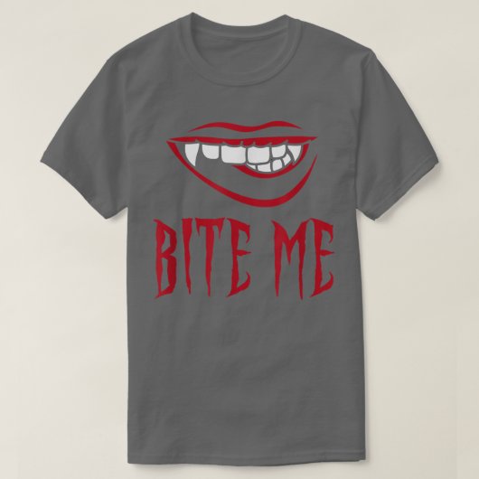 T-shirt Bite Me Vampire Teeth Costume pour Halloween (Design devant)